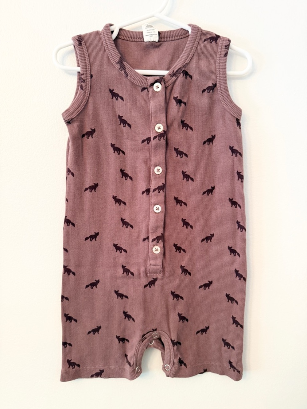 Kate Quinn Fox Print Romper Organic Cotton 3T Sleeveless